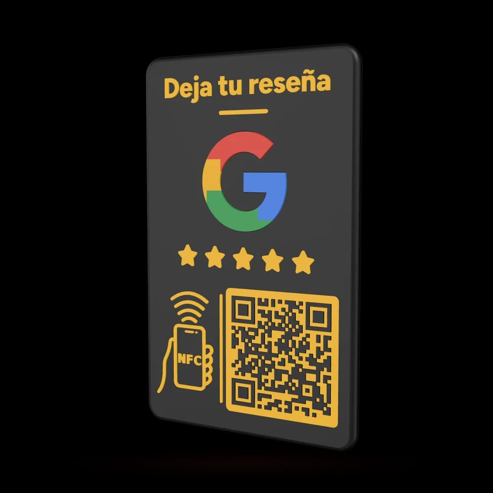 Tarjeta de reseñas Google, Negro y amarillo